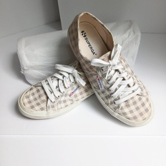 Superga  2750 Grey & White Gingham Check Sneakers  S00CV40  *Super Cute!  Sz 8.5 - Picture 12 of 12